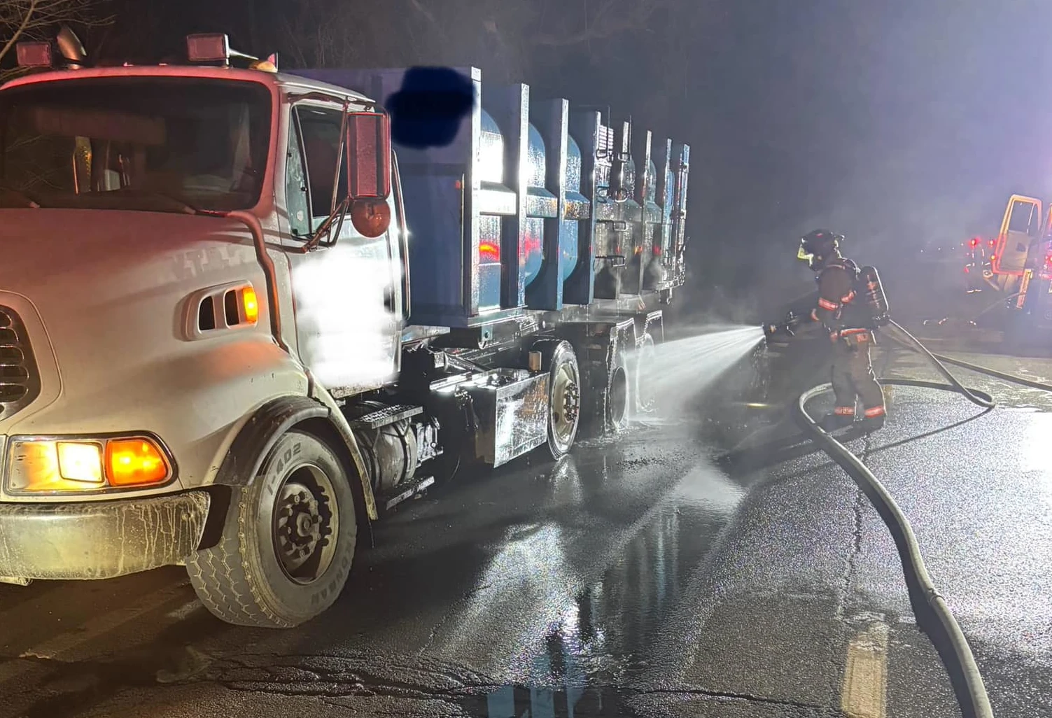 Departments Extinguish Truck Fire