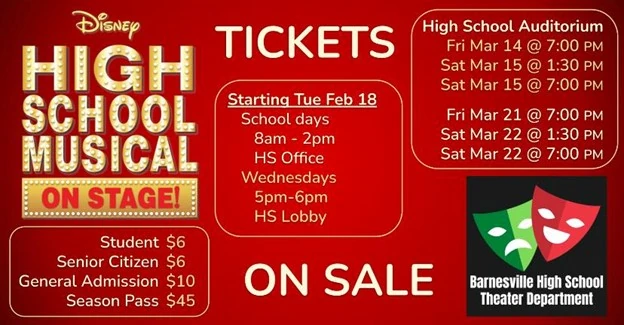 High School Musical Tickets Available Soon