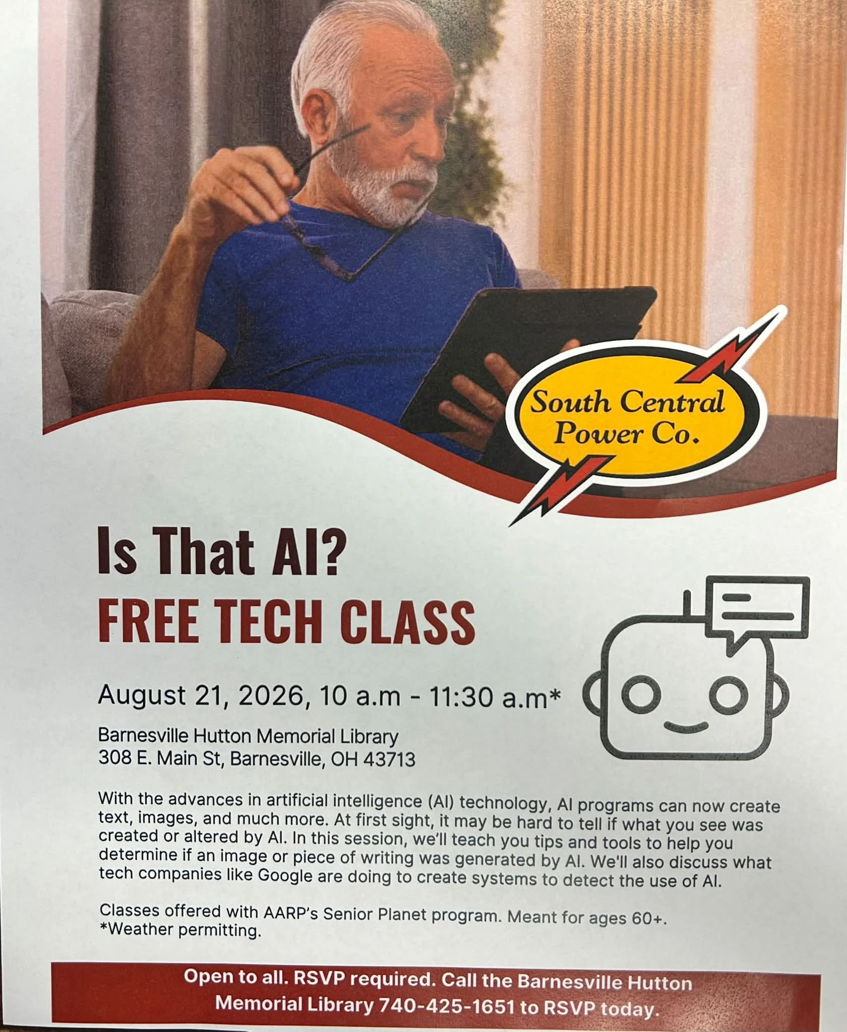 “Is that AI?” – Free AARP Senior Planet Workshop