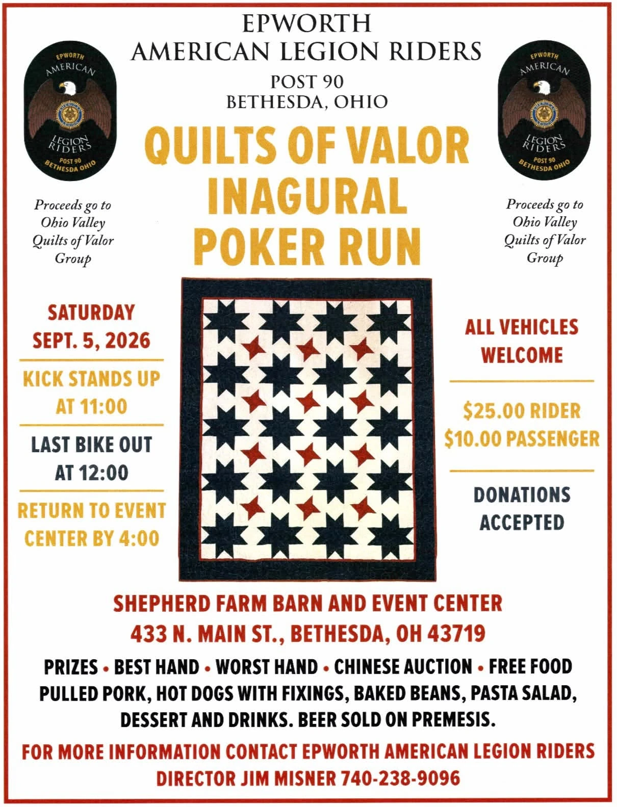 Quilts of Valor Inaugural Poker Run