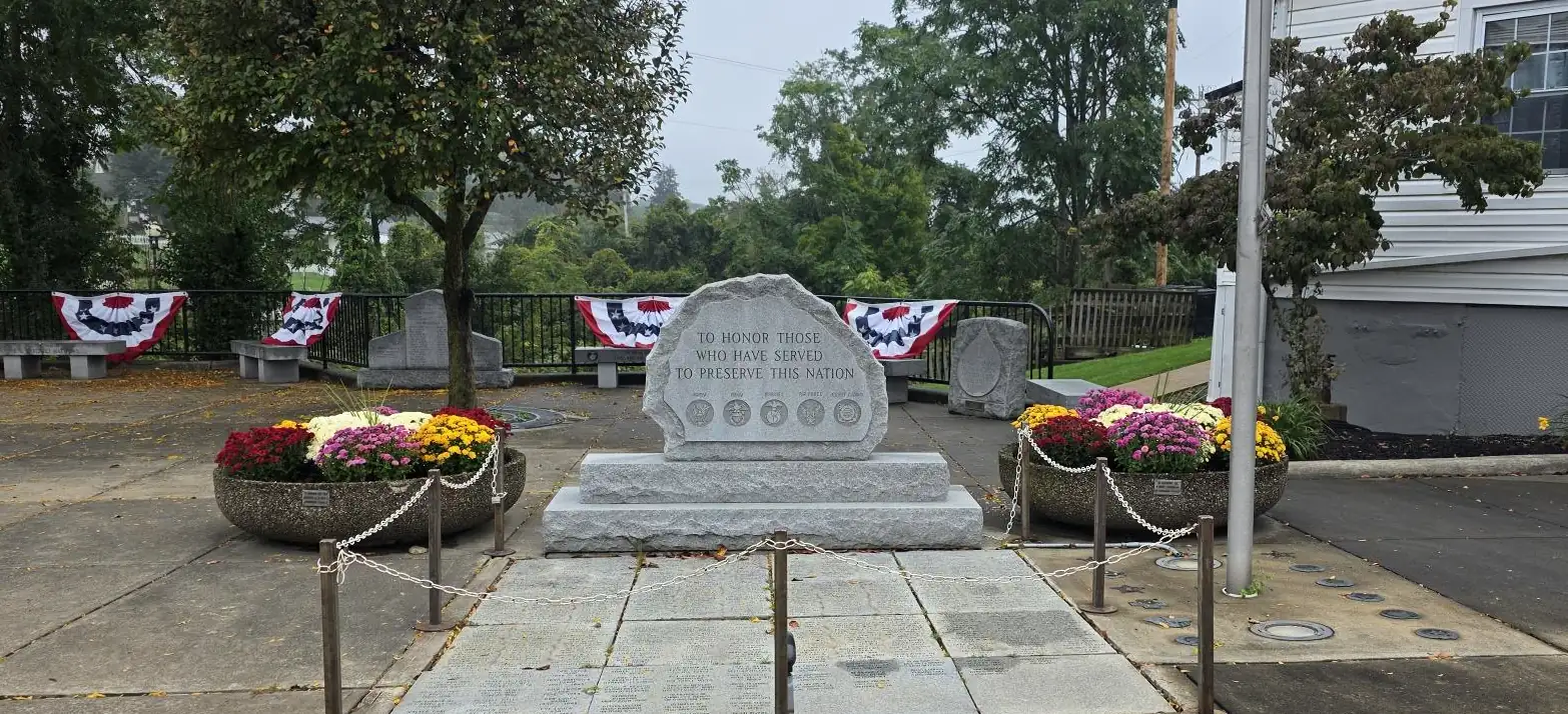 Donated Mums Beautify Veterans Plaza